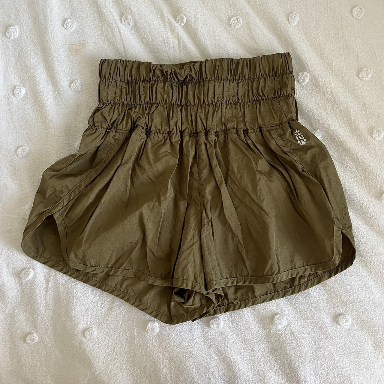 free people movement shorts olive green color, size... - Depop