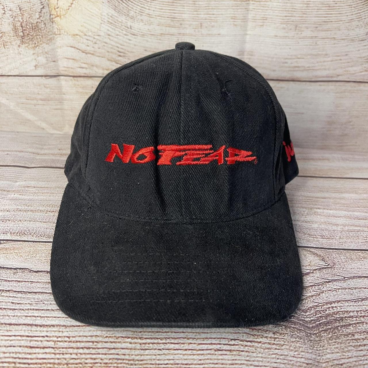 Vintage No Fear Adjustable Snapback Black Hat Cap... - Depop