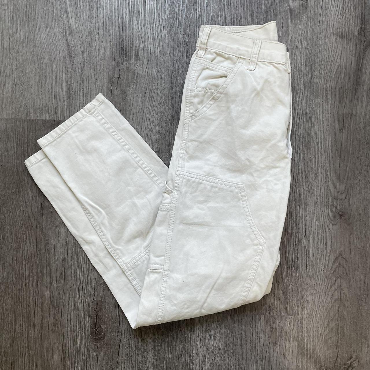 🌱 Cute cream double knee carpenter cargo pants 🌱 ~... - Depop