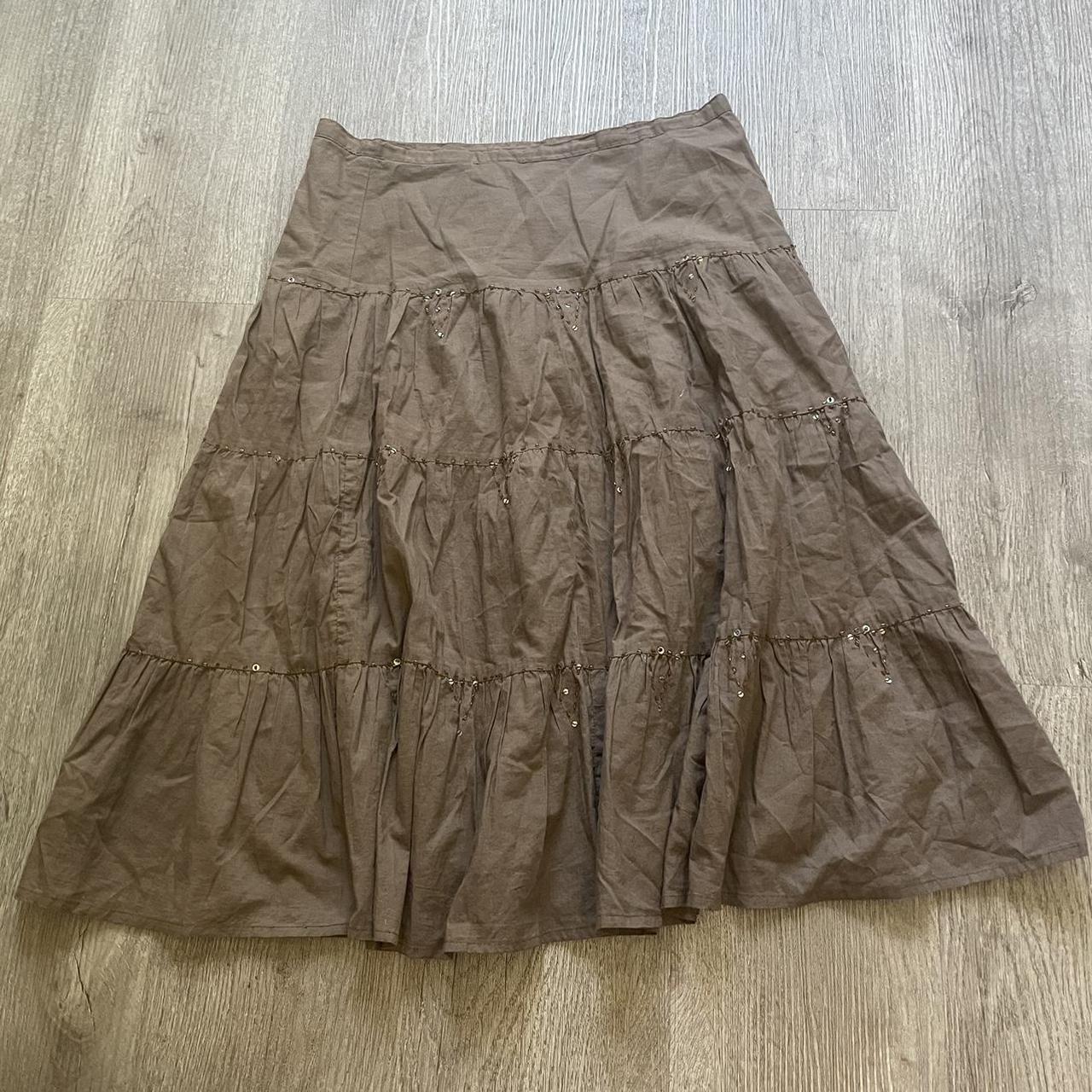 🌱 Adorable brown beaded midi fairy skirt 🌱 ~ Size :... - Depop
