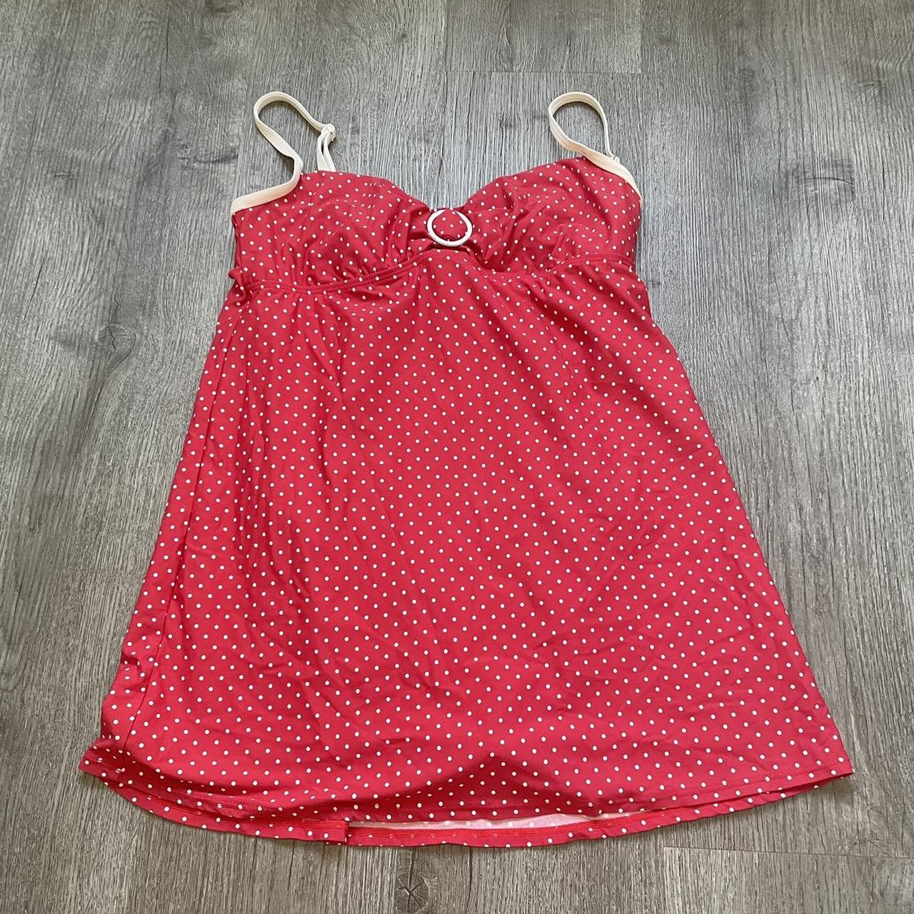 🌱Super cute poka dot vintage red dress swim suit... - Depop