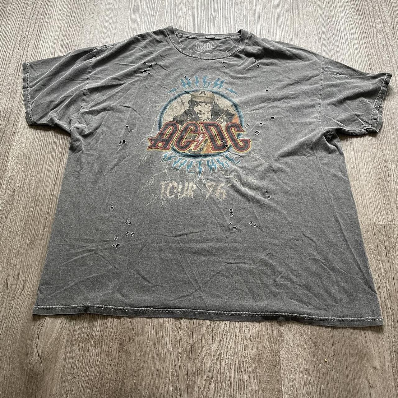 🌱Sick oversized ACDC distressed tour shirt 🌱 ~ Size... - Depop