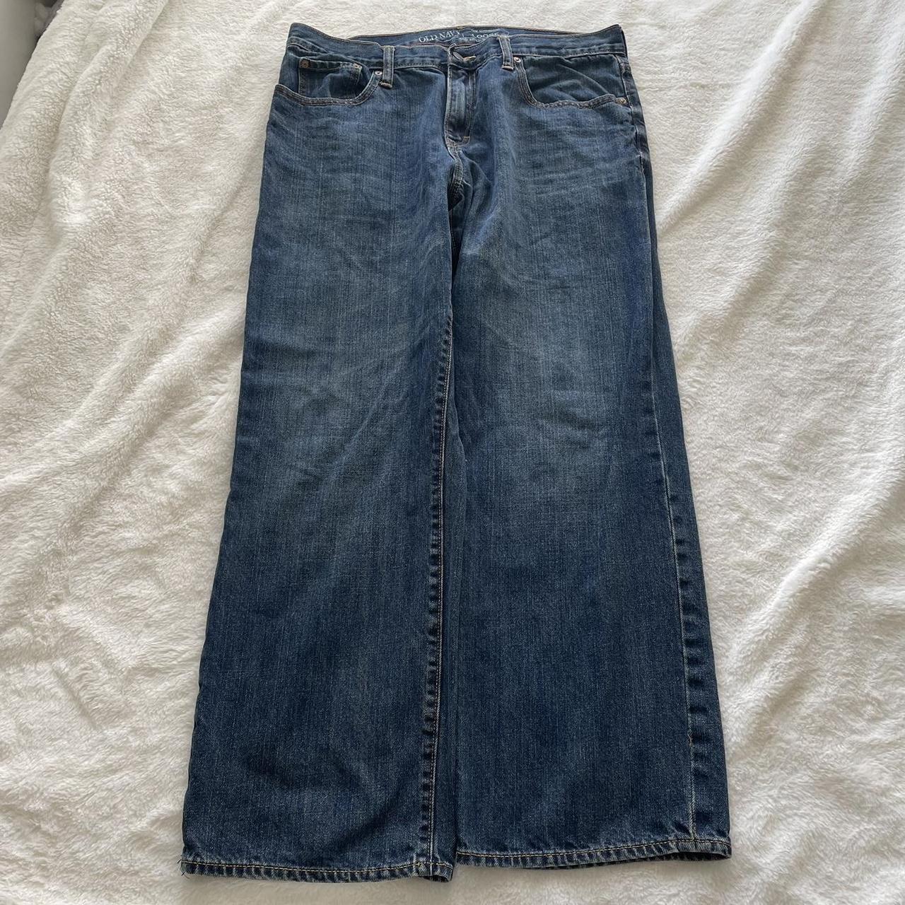Cute baggy low/mid-rise y2k jeans ・₊ ~ Size... - Depop