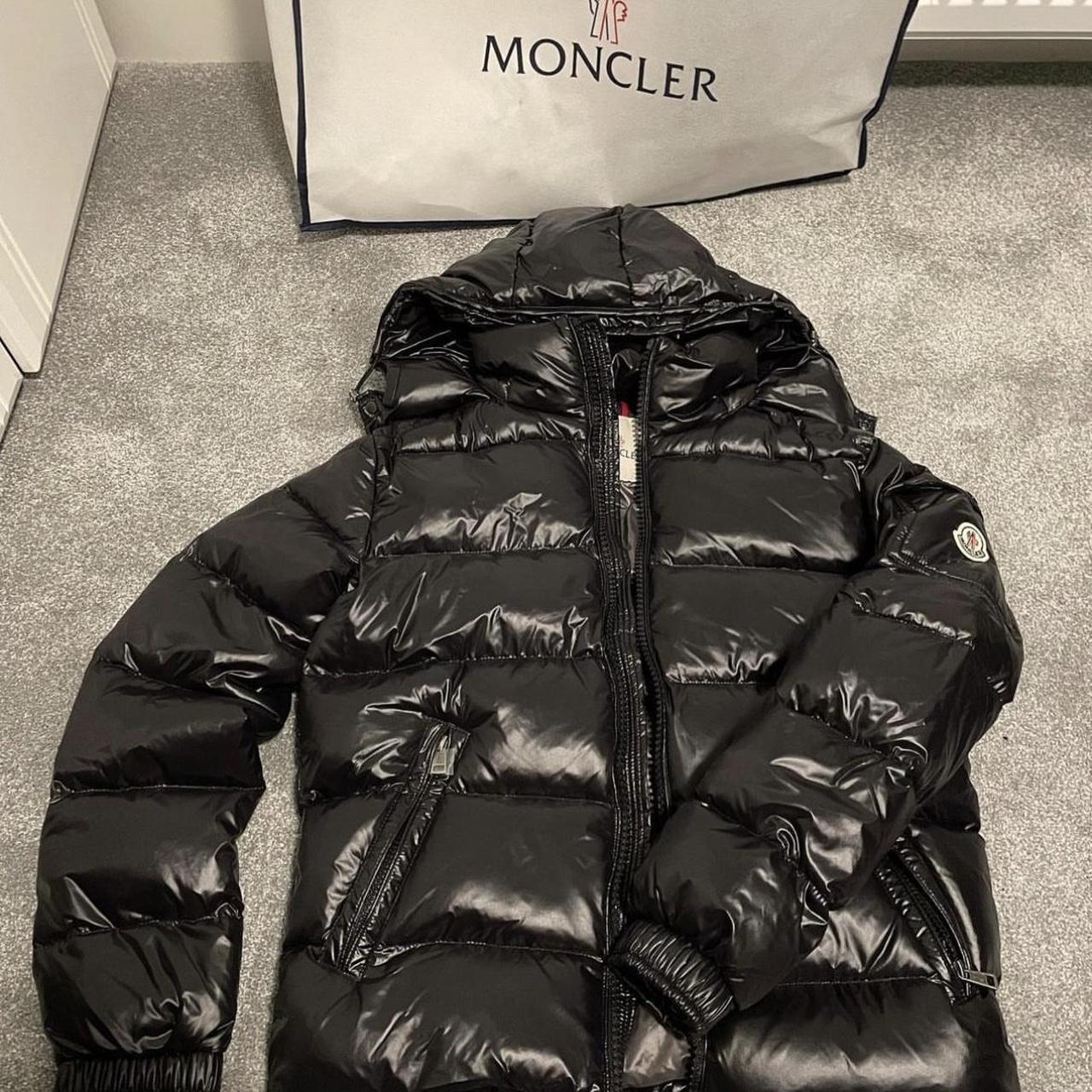 Moncler Men's Black Coat | Depop