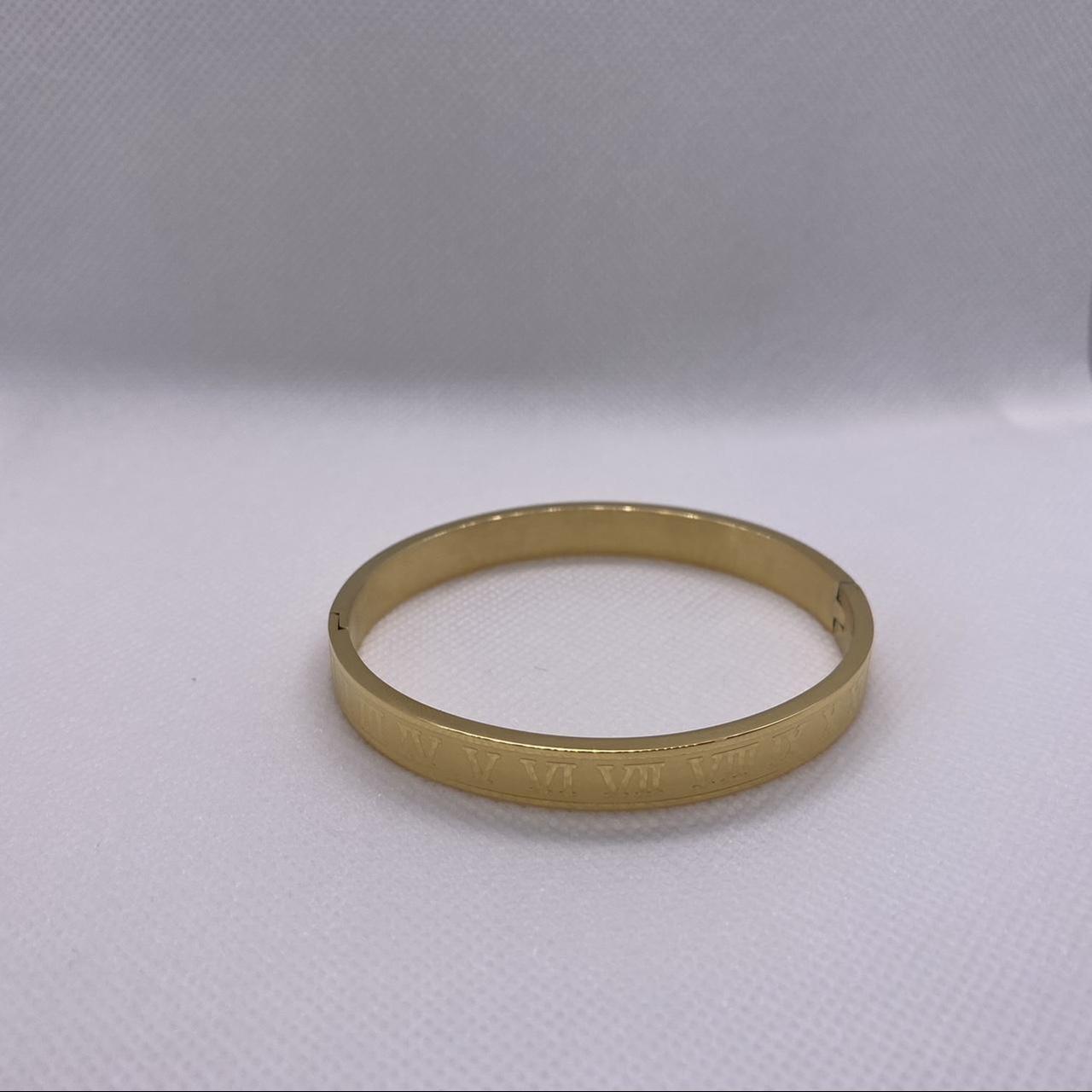 Gold bracelet with roman numerals design Great - Depop