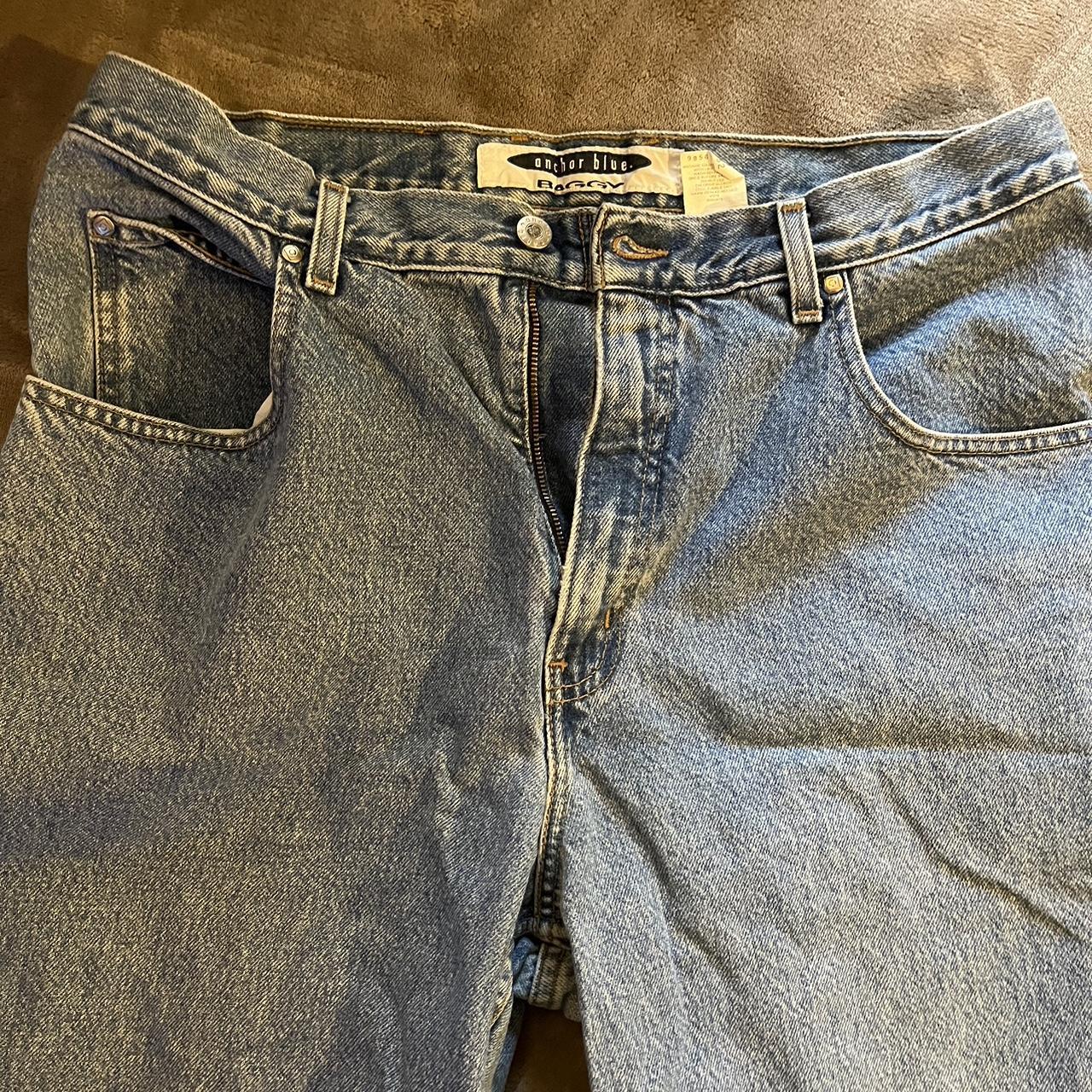 Baggy Anchor Blue Jeans super baggy fit, insanely... - Depop