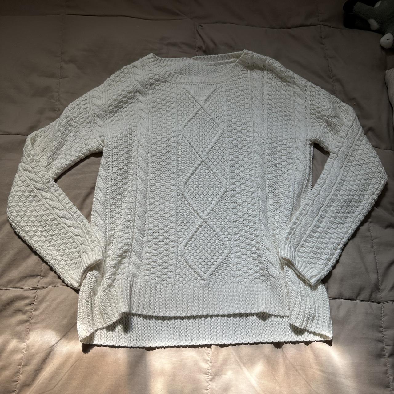 White Rory Gilmore Cable Knit Sweater Literally... - Depop