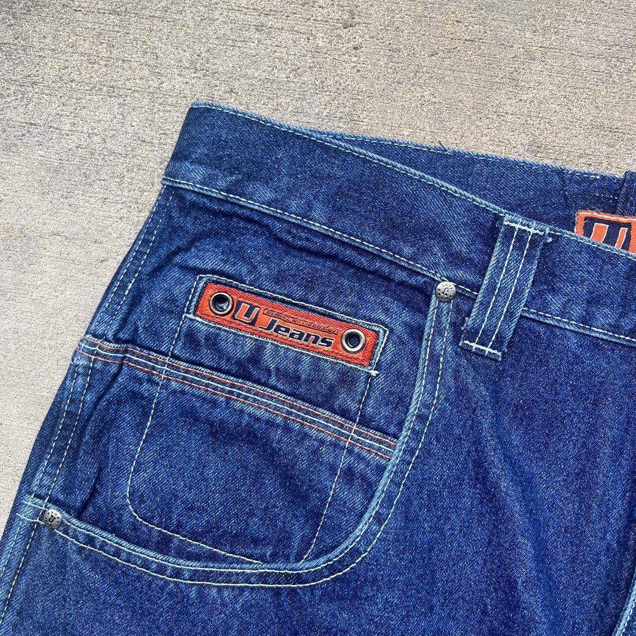 Vintage Y2K U Jeans Super Baggy Wide Leg Embroidered... - Depop