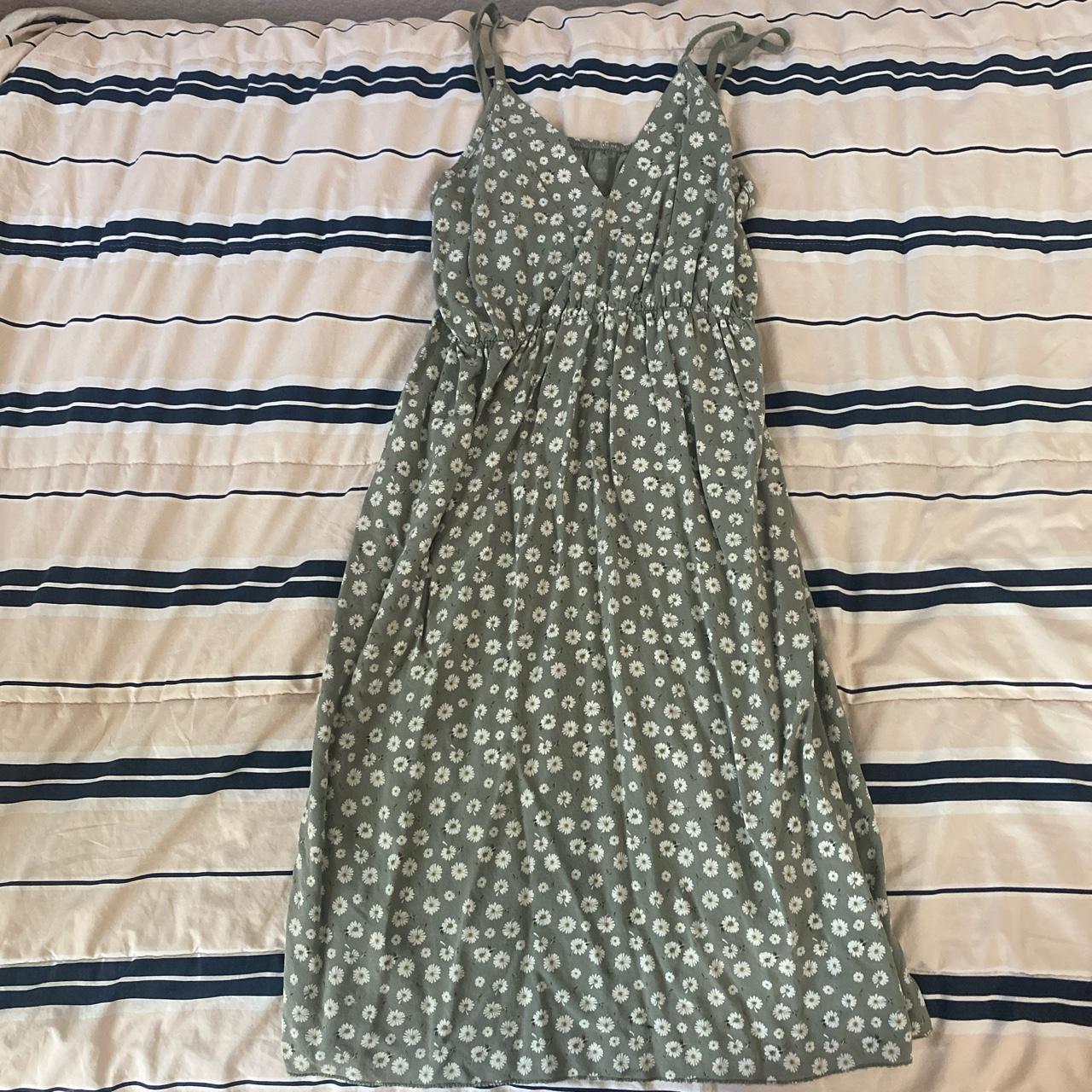 floral midi dress, adjustable straps, worn once,... - Depop