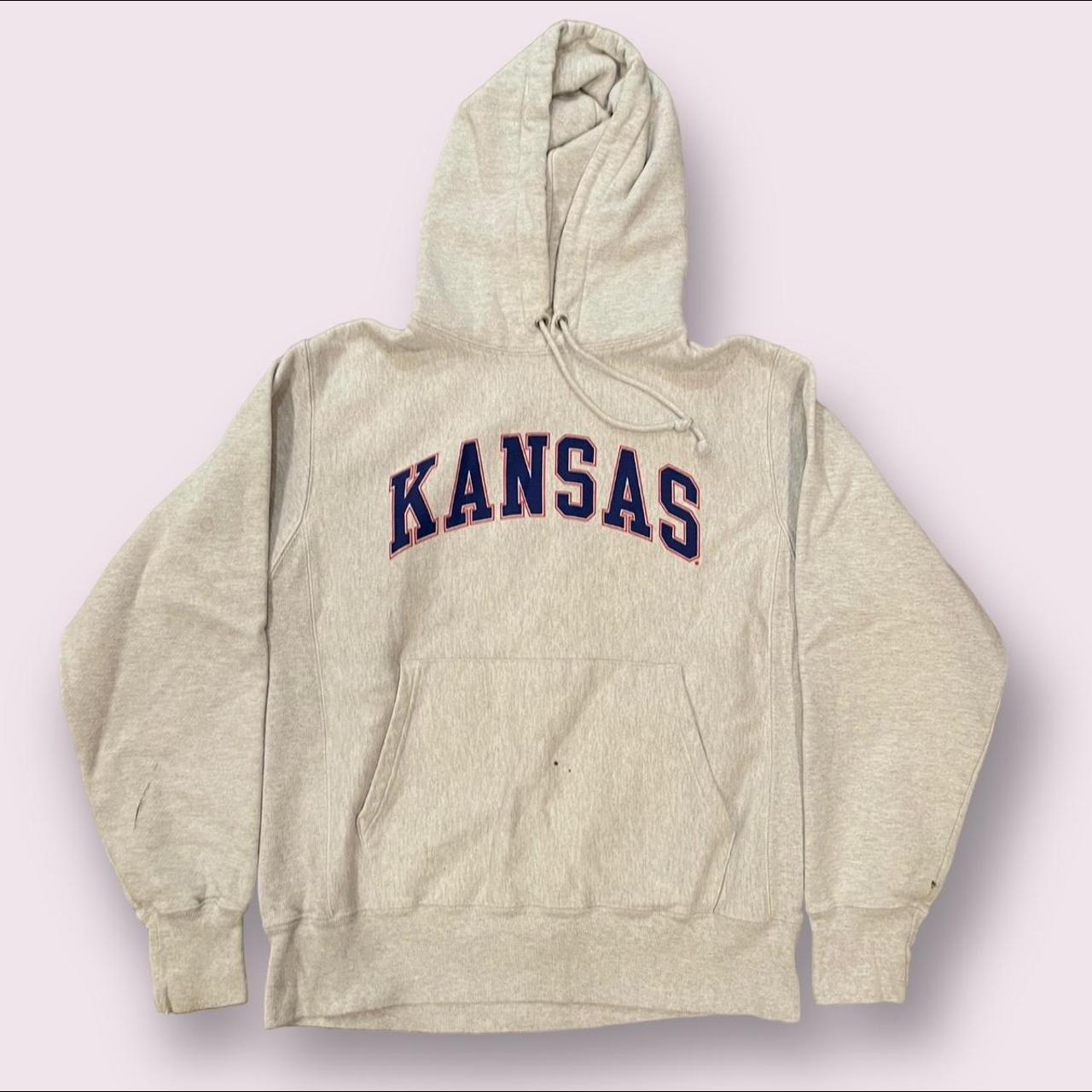 University of Kansas Champion Reverse Weave... - Depop