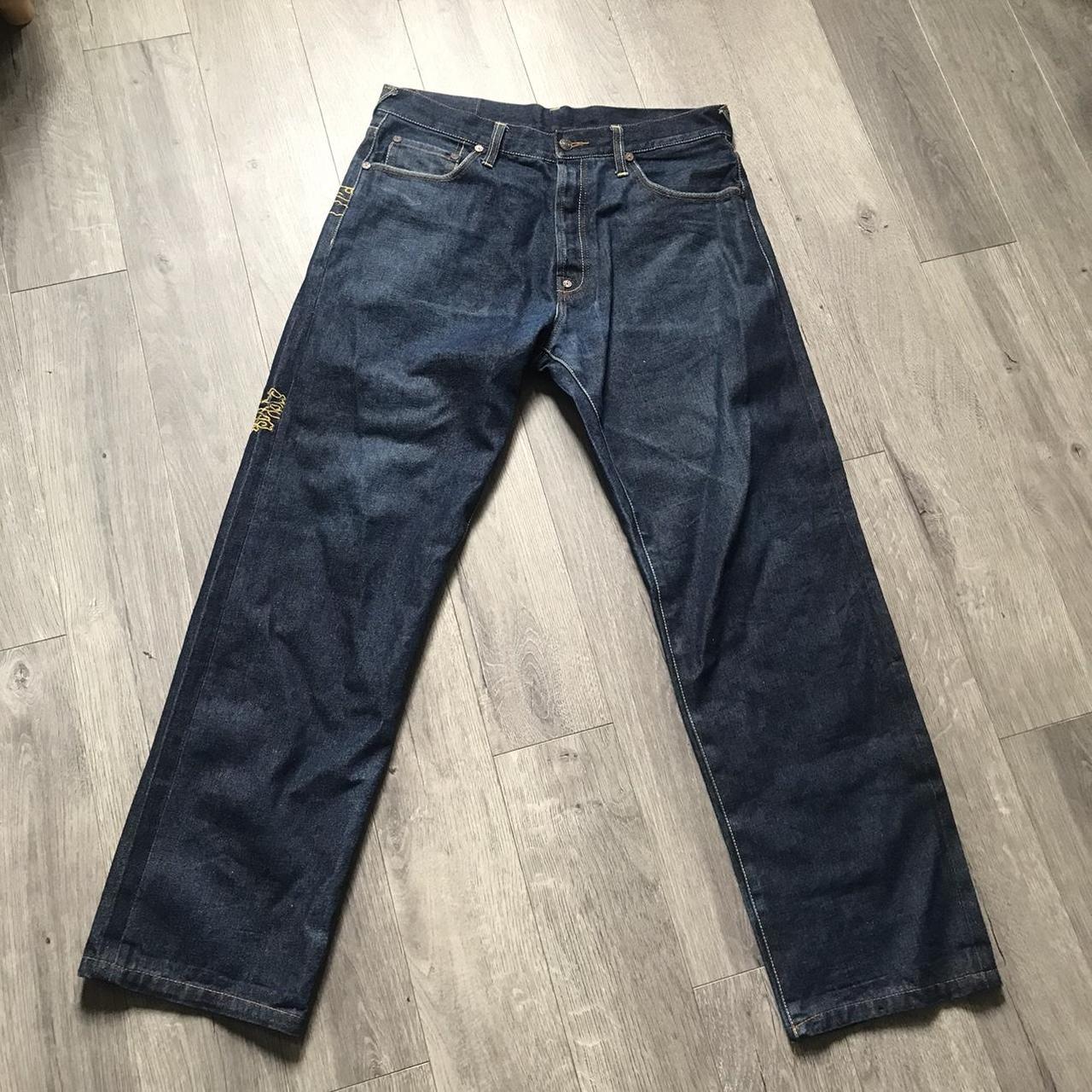 Evisu Dragon Jeans Size 36x33 Painted dragon along | Depop
