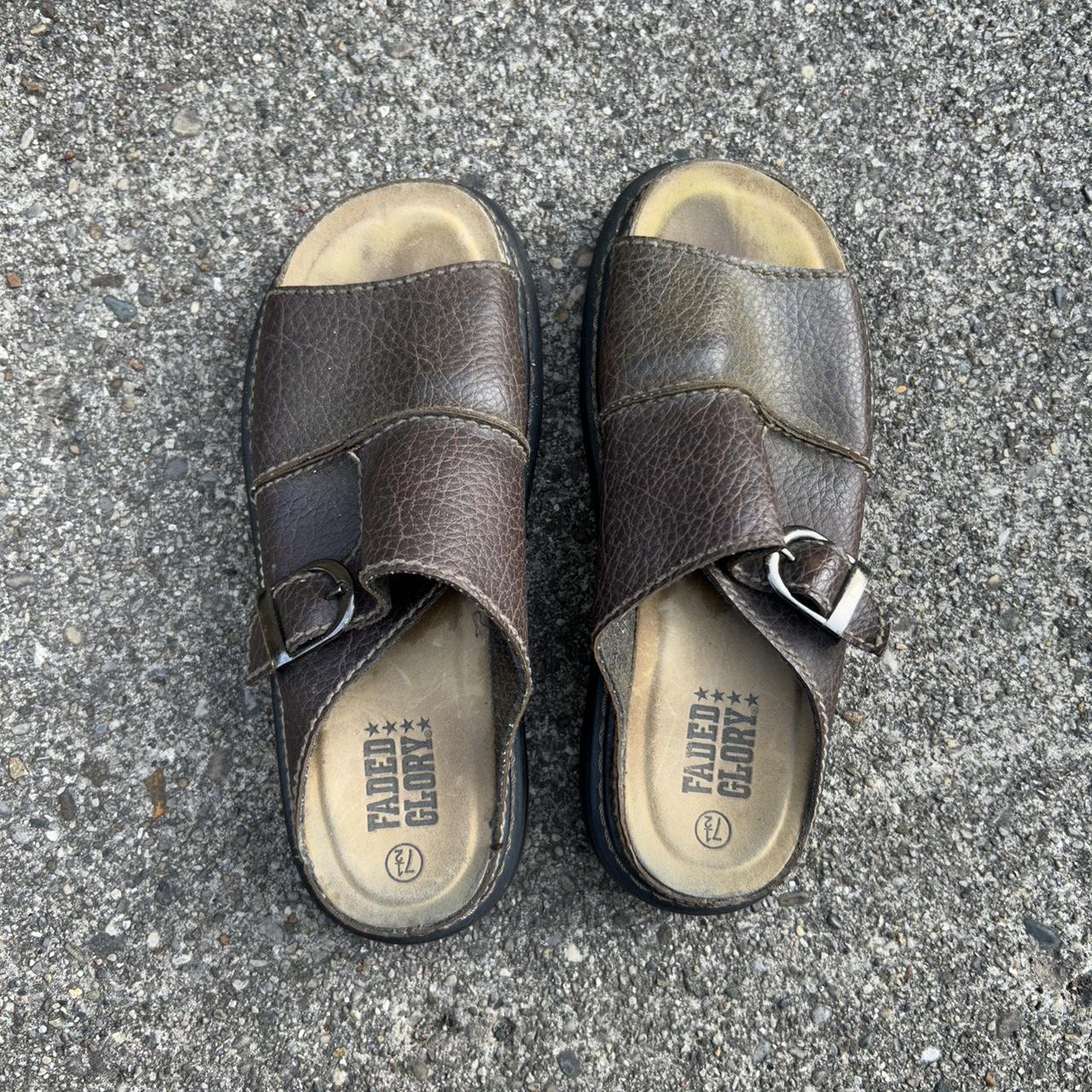 Faded Glory Women's Brown Sandals | Depop