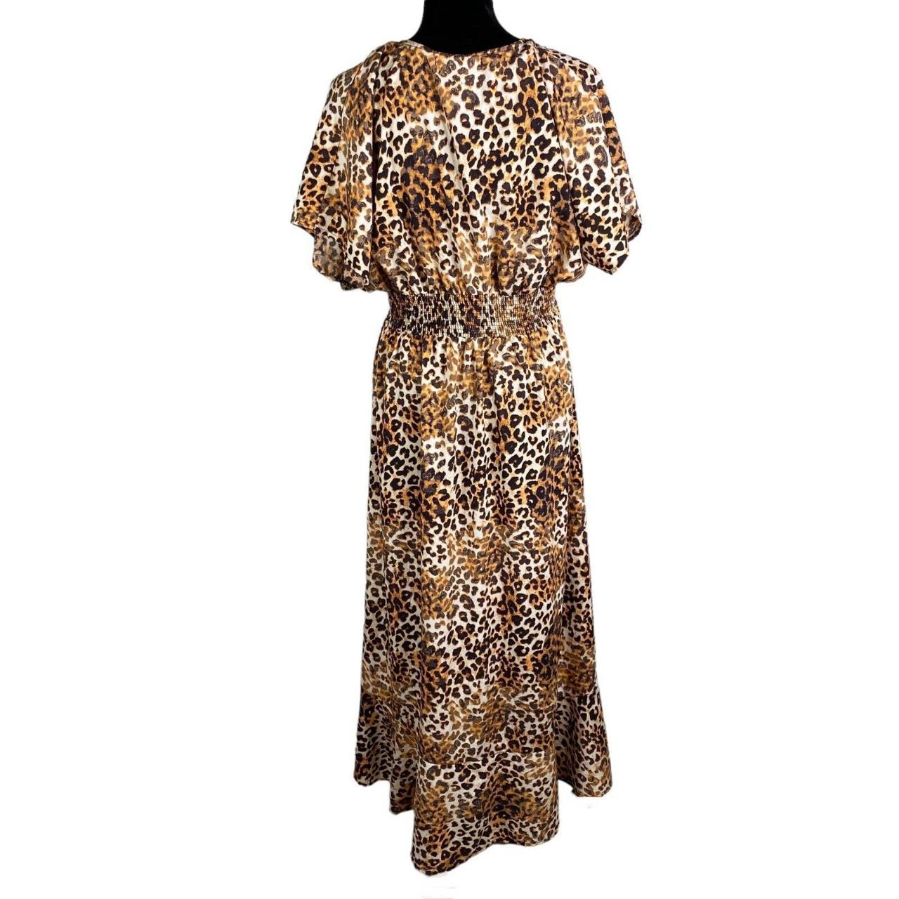 america & beyond leopard ruffle kimono swim coverup... - Depop