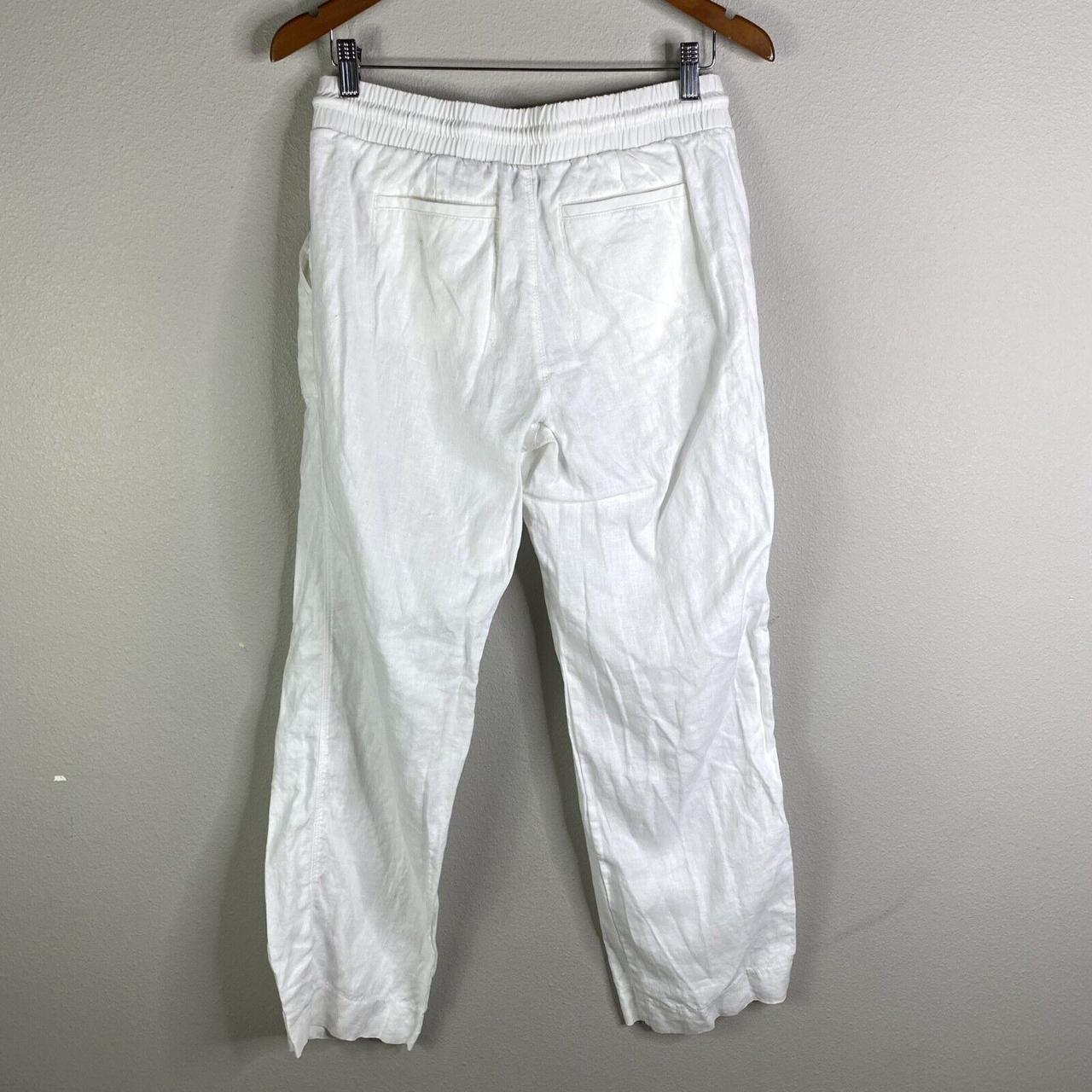 Women's Athleta Bali Linen Pants, White, Size 8.... - Depop
