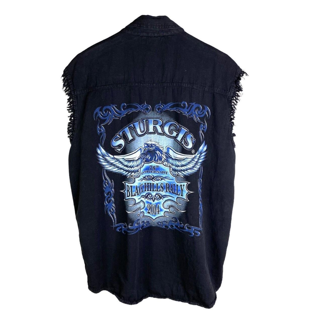 bikerwear usa sturgis 2014 cut off sleeves shirt in... Depop