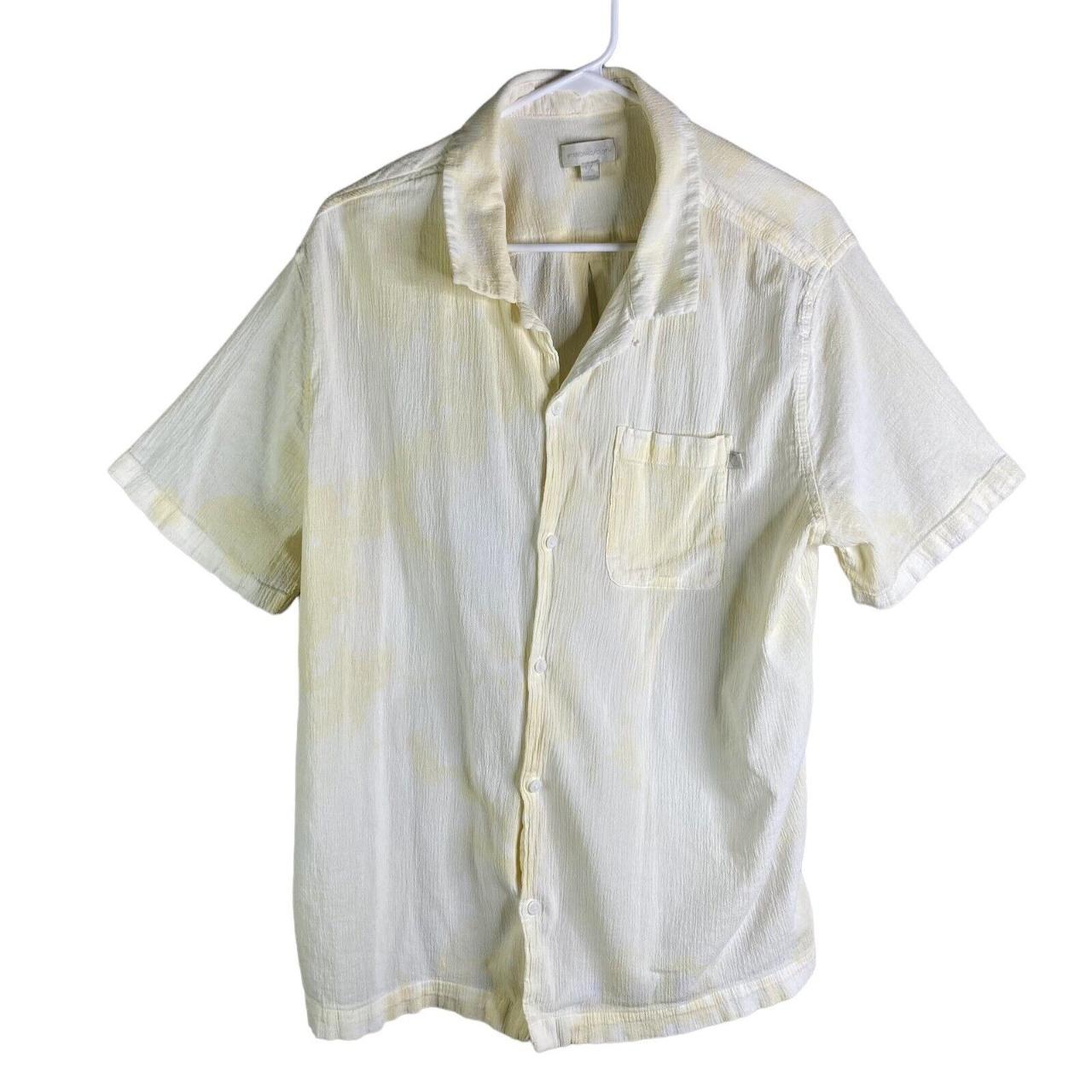 Urban Outfitters Men's Yellow and White Shirt Depop