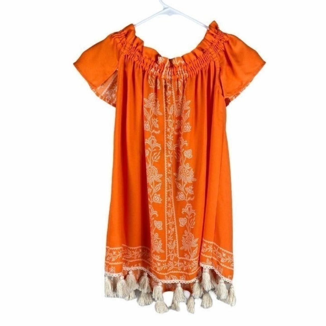 Show Me Your Mumu Women's Orange and Cream Blouse | Depop