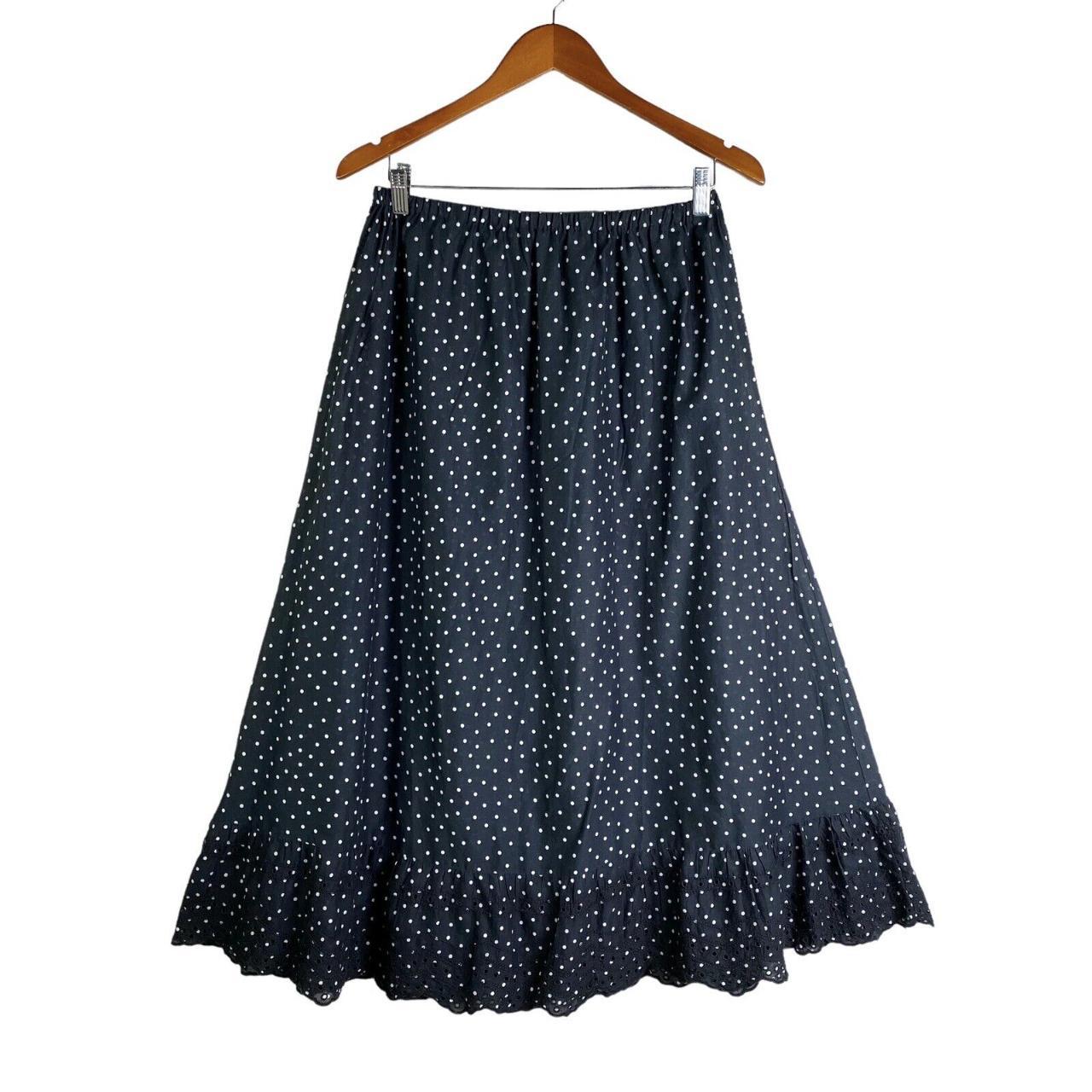 Gudrun Sjoden Polka Dot Skirt Size Medium Gray Lace... - Depop