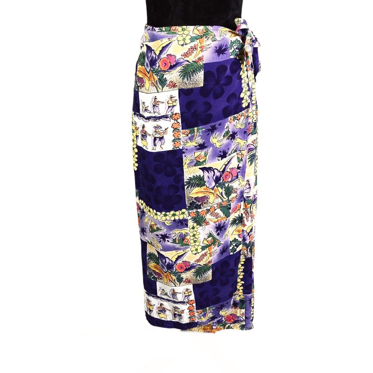 Vintage 80s Jams World Wrap Skirt Medium Hawaiian... Depop