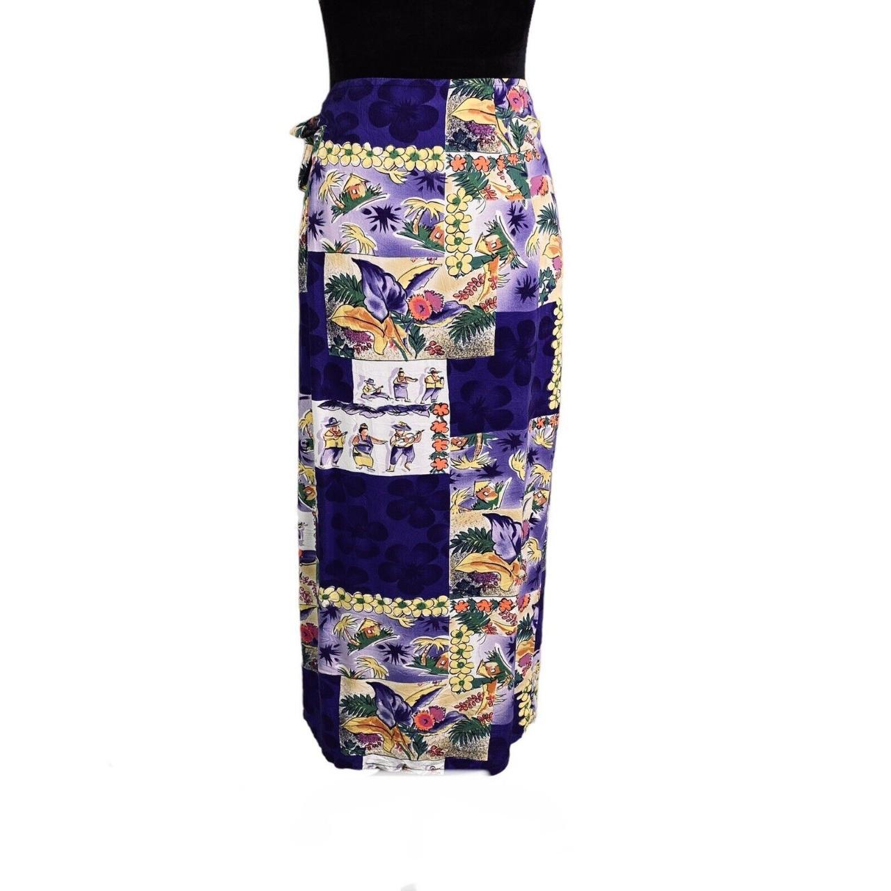 Vintage 80s Jams World Wrap Skirt Medium Hawaiian... Depop