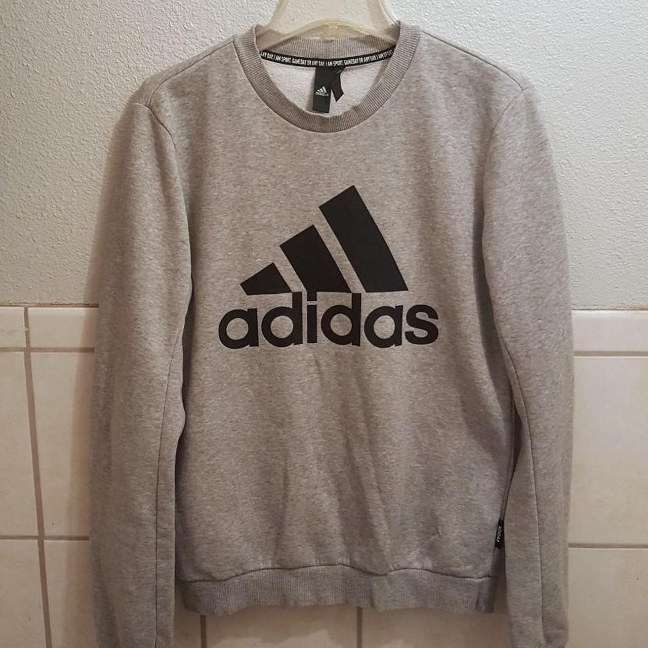 Adidas Men's Grey Jumper | Depop