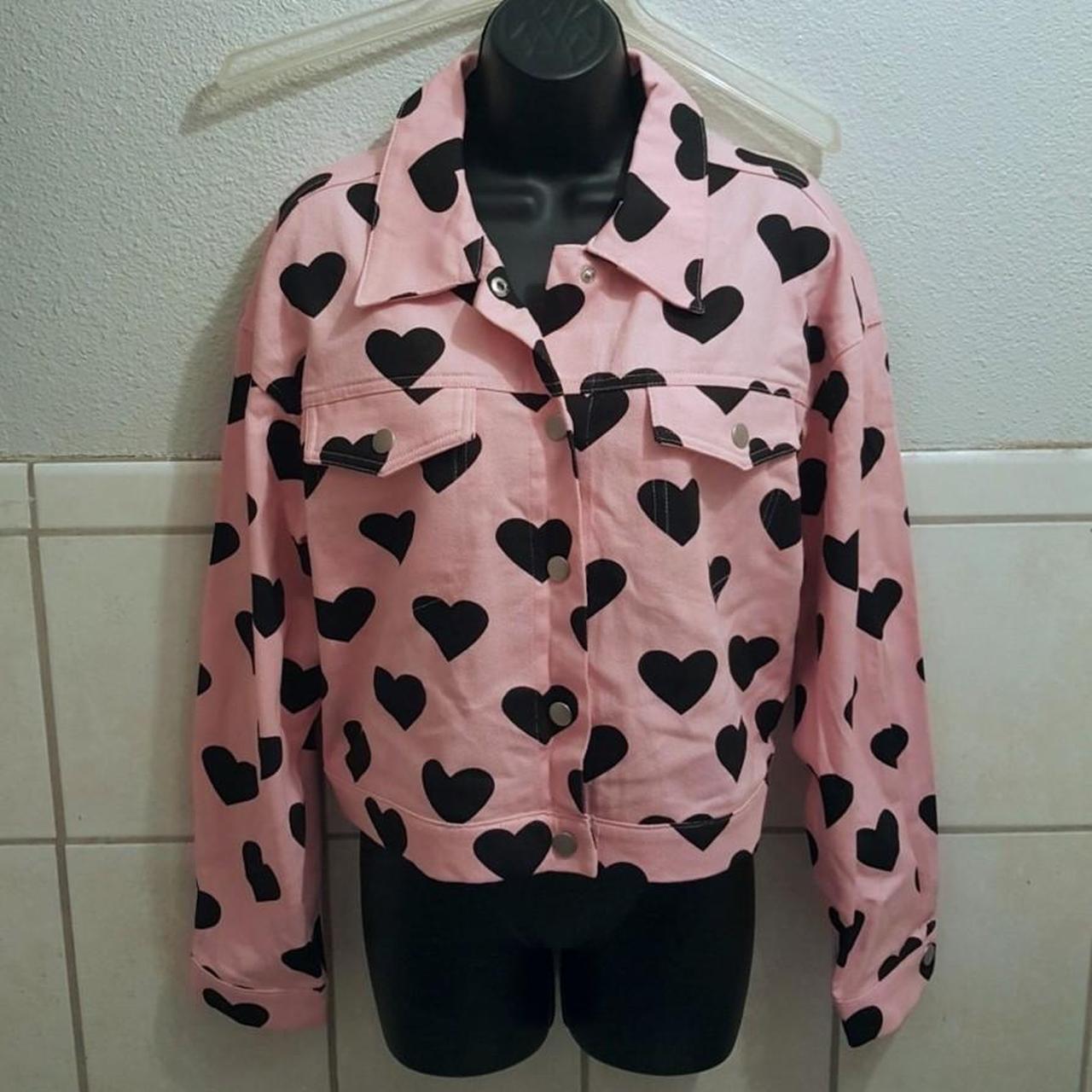 SHEIN Women's Black and Pink Jacket | Depop