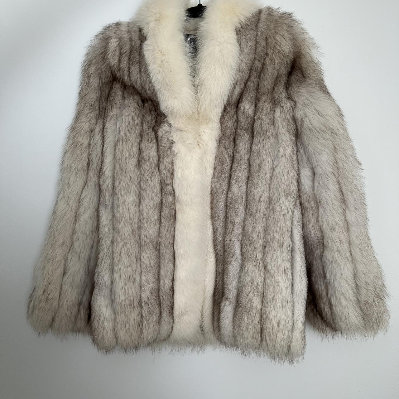 Authentic Bemberg 100% Scandinavian blue fox fur... - Depop