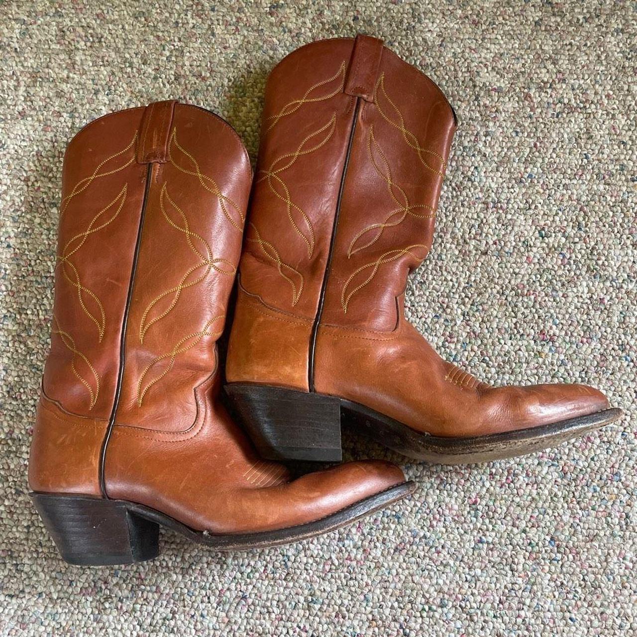 Vintage 1980s Tony Lama Cowboy Western Boots Style Depop