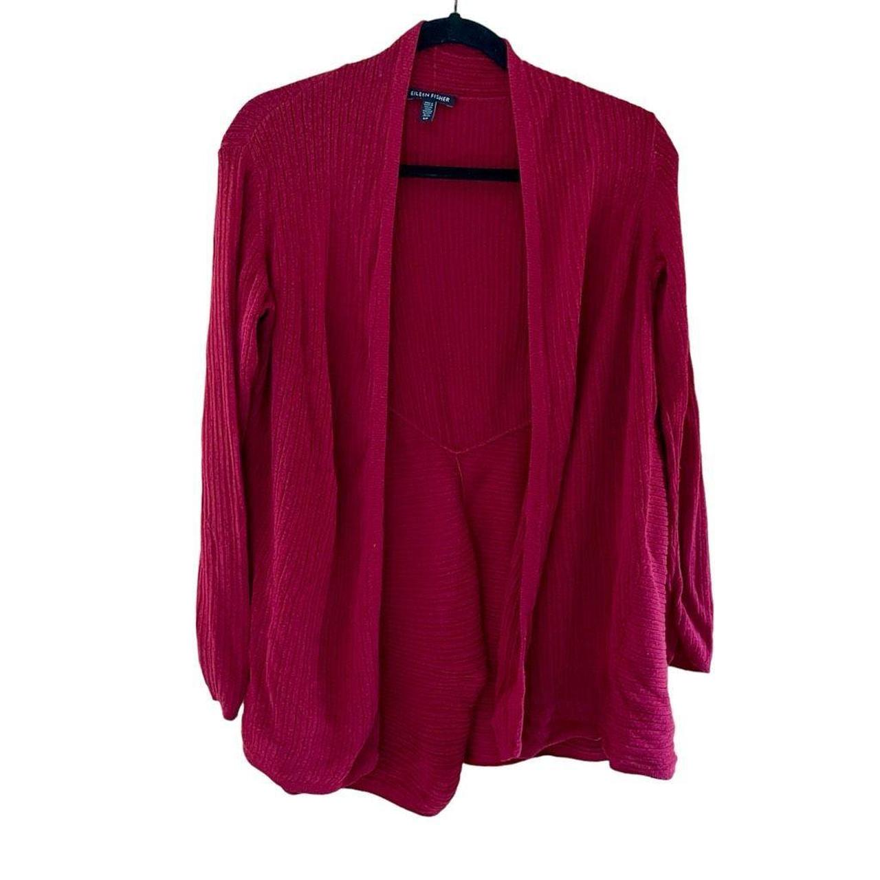 EILEEN FISHER top Red Cardigan Size Small