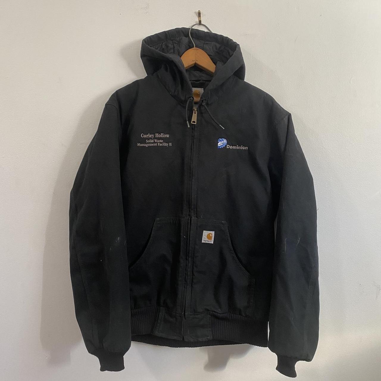 Vintage Men’s Y2K Sunfaded Carhartt Black Hooded... - Depop