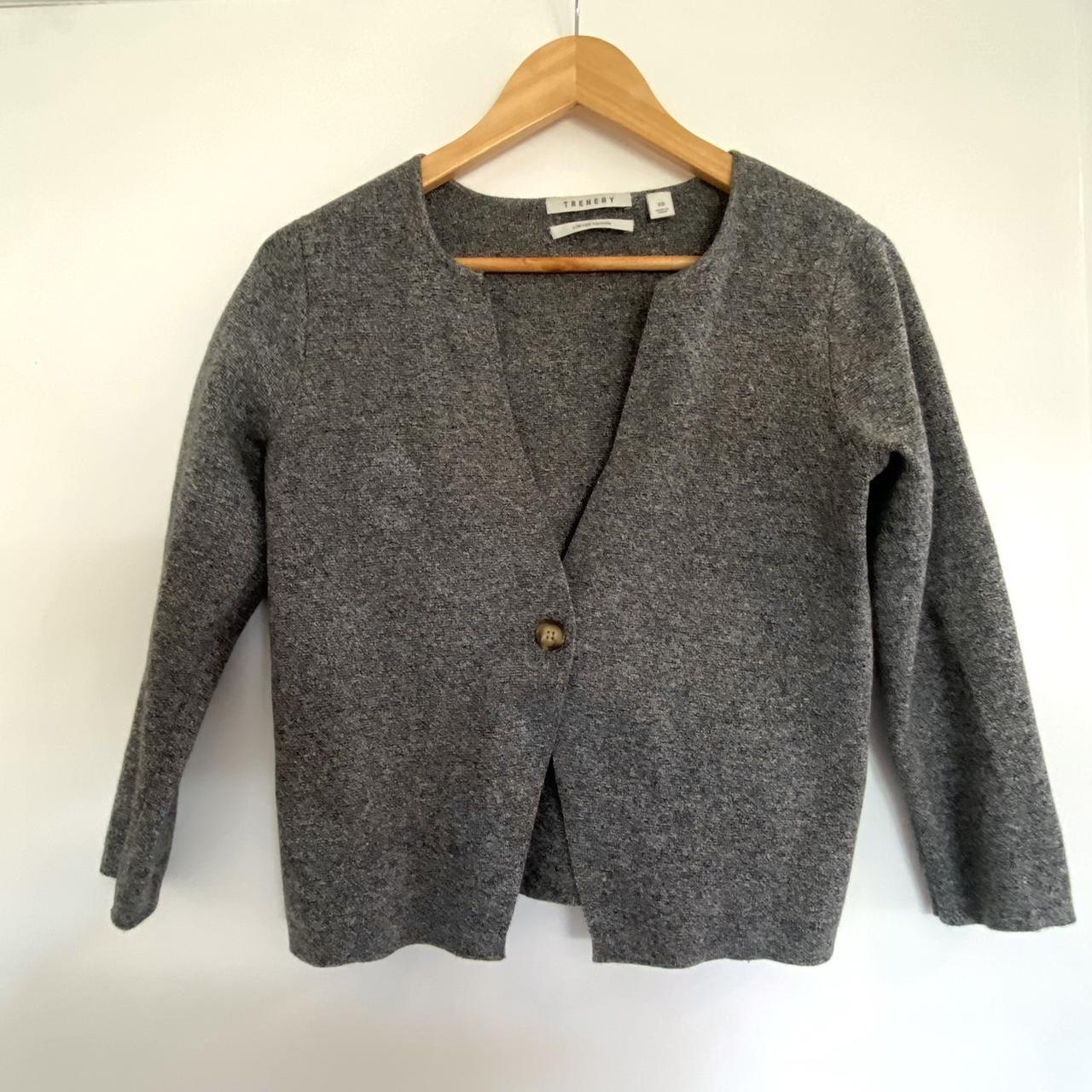 Trenery, crop cardigan in grey. Size XS.... - Depop