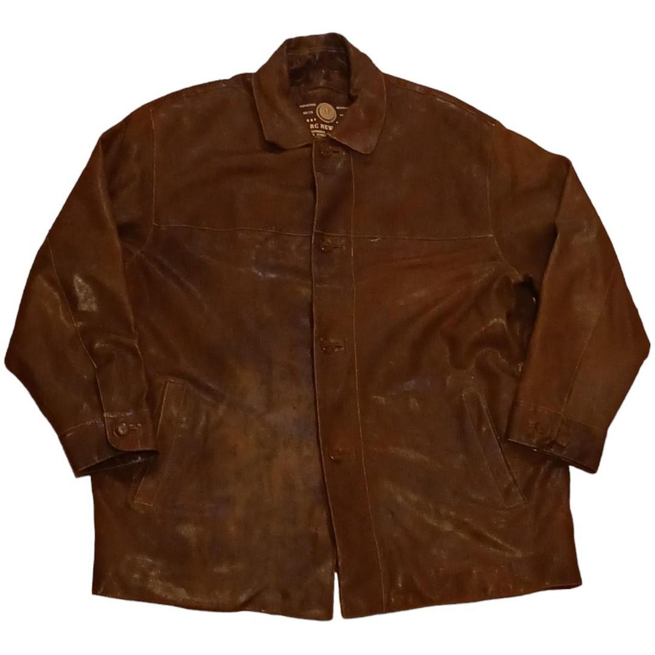 Andrew store Mark Men's Chocolate Brown Leather Jacket. Size XXL.