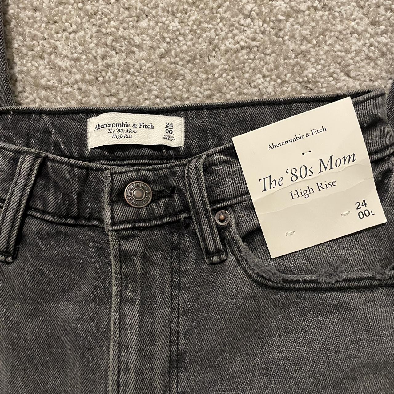 Abercrombie & Fitch Women's Grey and Black Jeans (2)