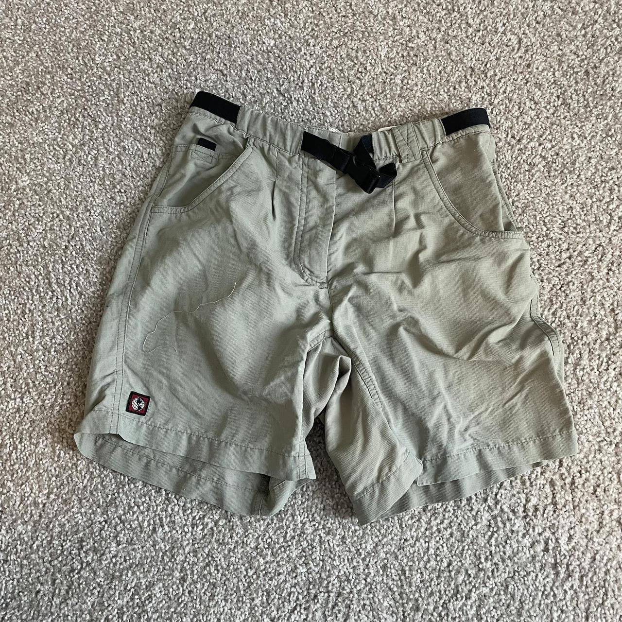 Eddie Bauer Women's Green and Khaki Shorts Depop