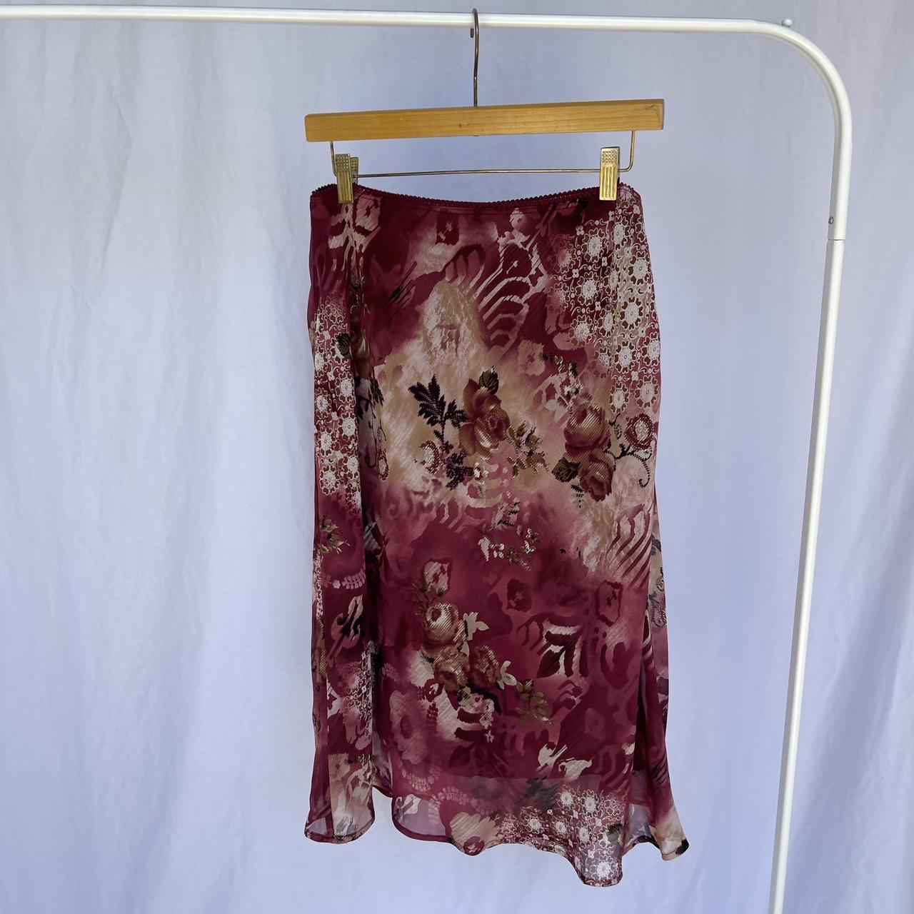 Connected Women's Cream and Red Skirt