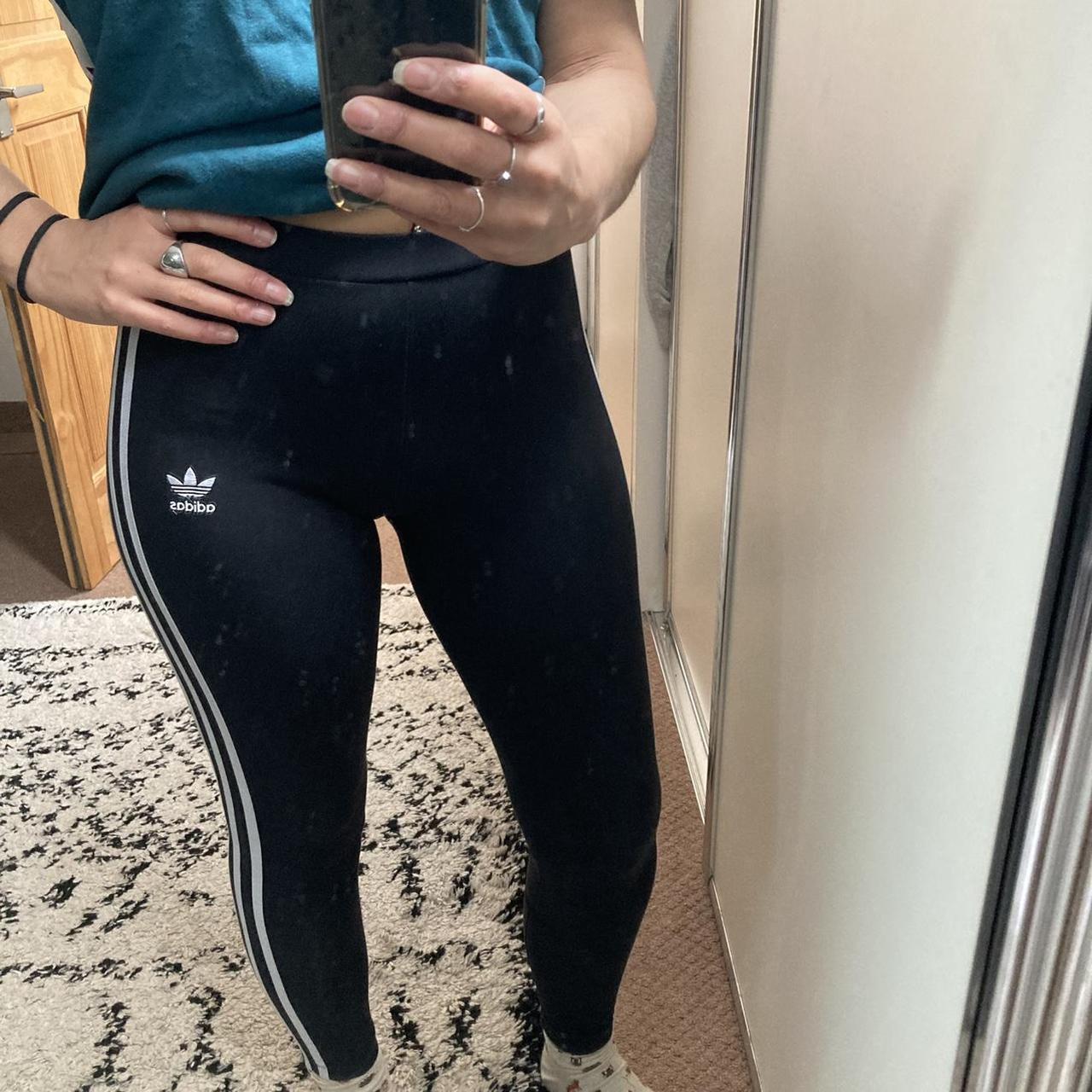 Black Adidas Sports Tights UK Size 6 Shown on UK8,... Depop