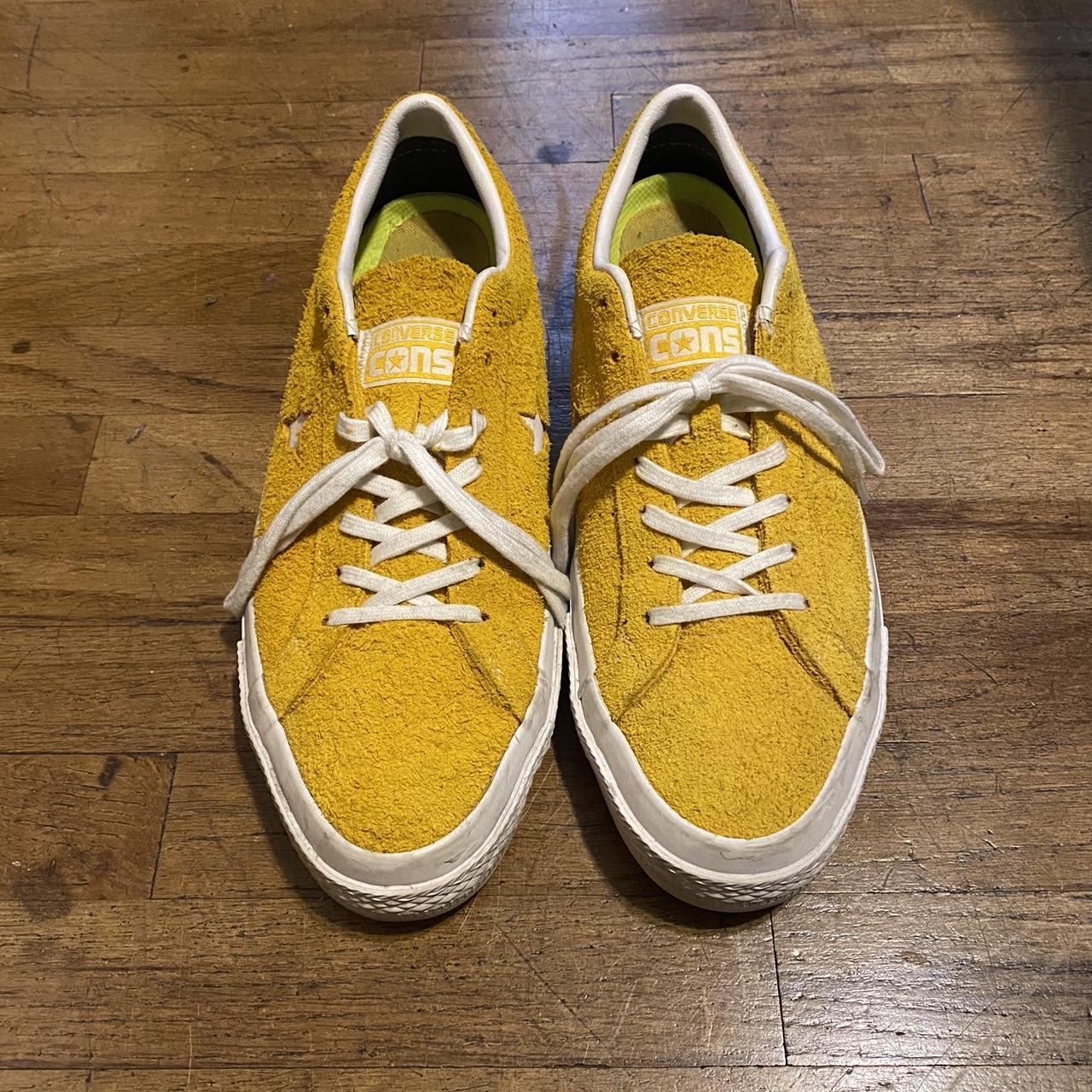 yellow converse skate shoes size 10.5 these... - Depop
