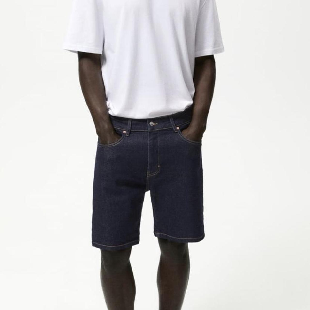 Zara mens denim bermuda blue shorts. Brand new with... Depop