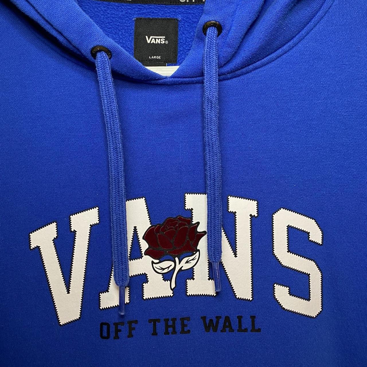 Vans Royal Blue Hoodie Has a little rose between Depop