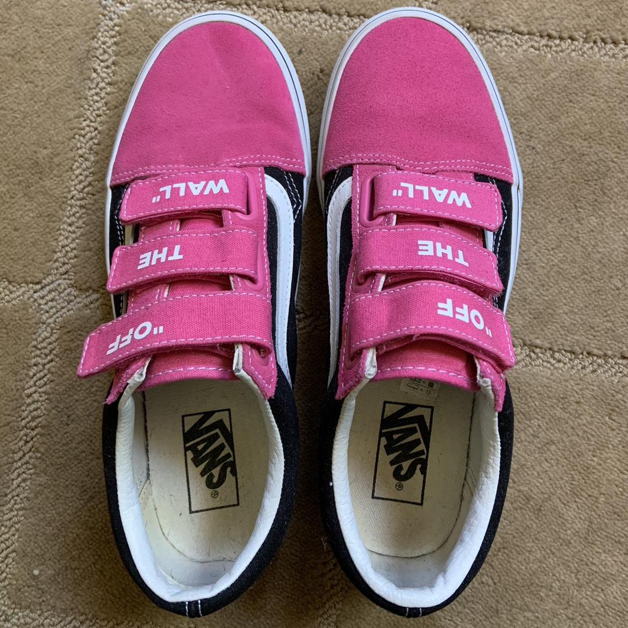 Pink vans velcro best sale