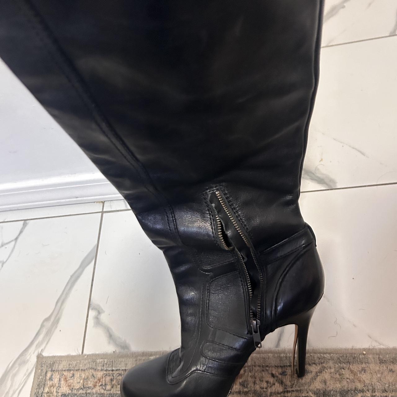 Coach inch black heeled boots with double