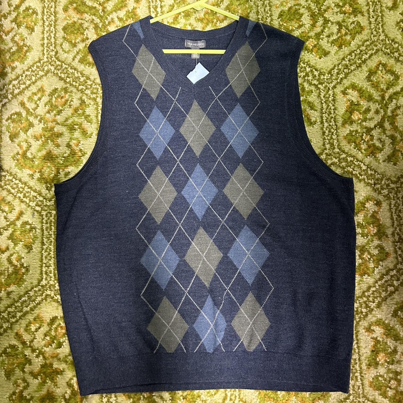 Van Heusen Argyle blue sweater vest Men’s XL $12 - Depop