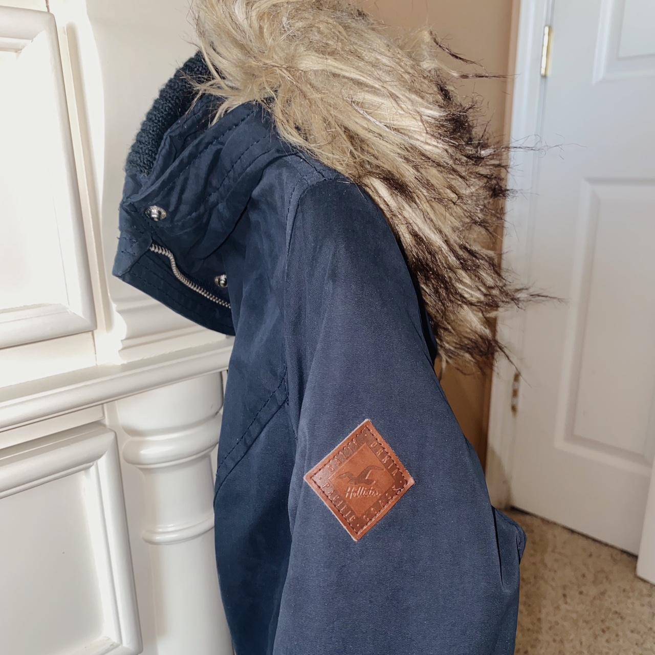 Navy Blue Hollister Snow Jacket Size small Small... Depop