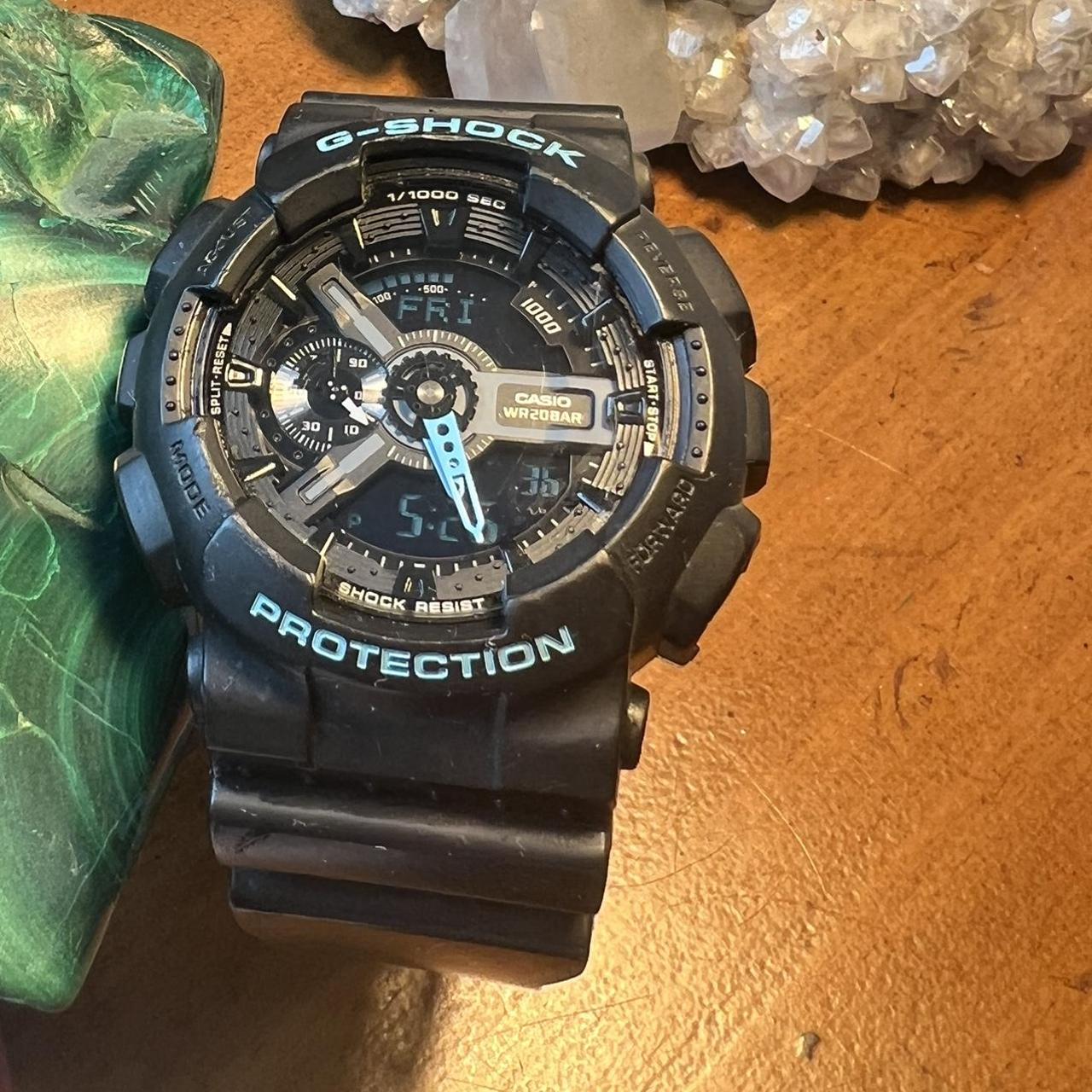 I'm...　Casio　accents　Black　blue　Shock.　Nice　Depop　with　G
