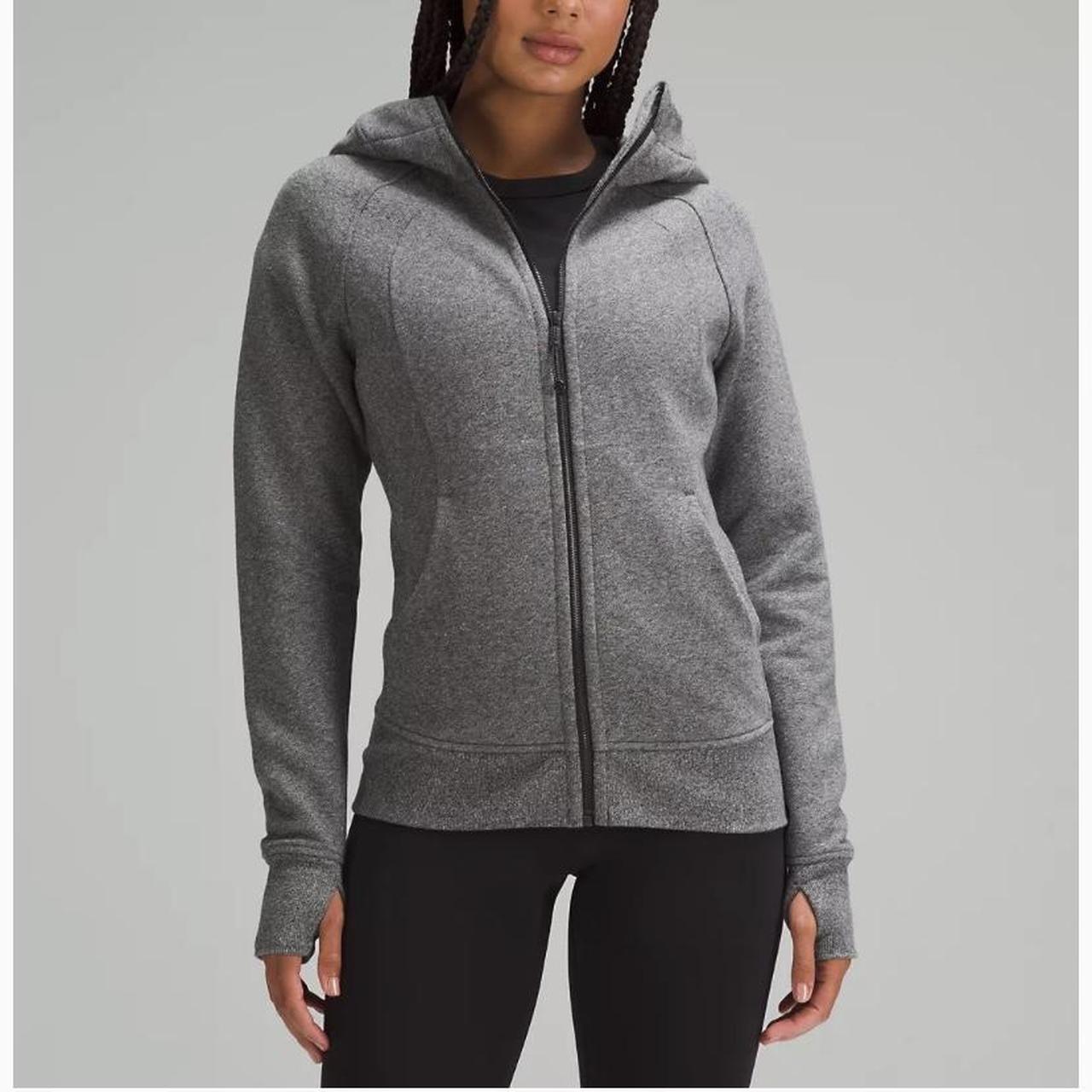 Lululemon scuba full-zip hoodie Size 8 Grey Lightly - Depop