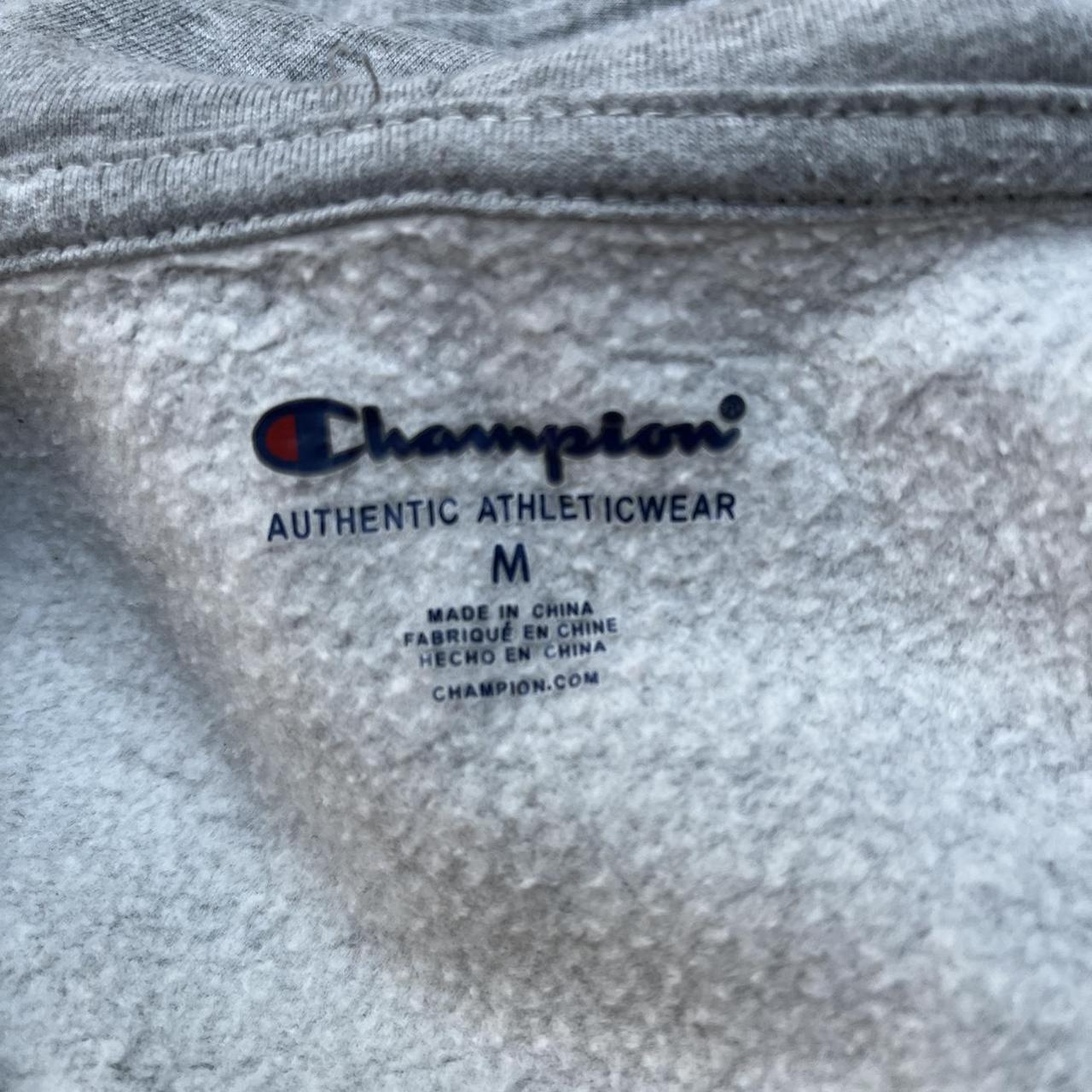 Grey Champion zip up Hoodie Clothes Description... - Depop