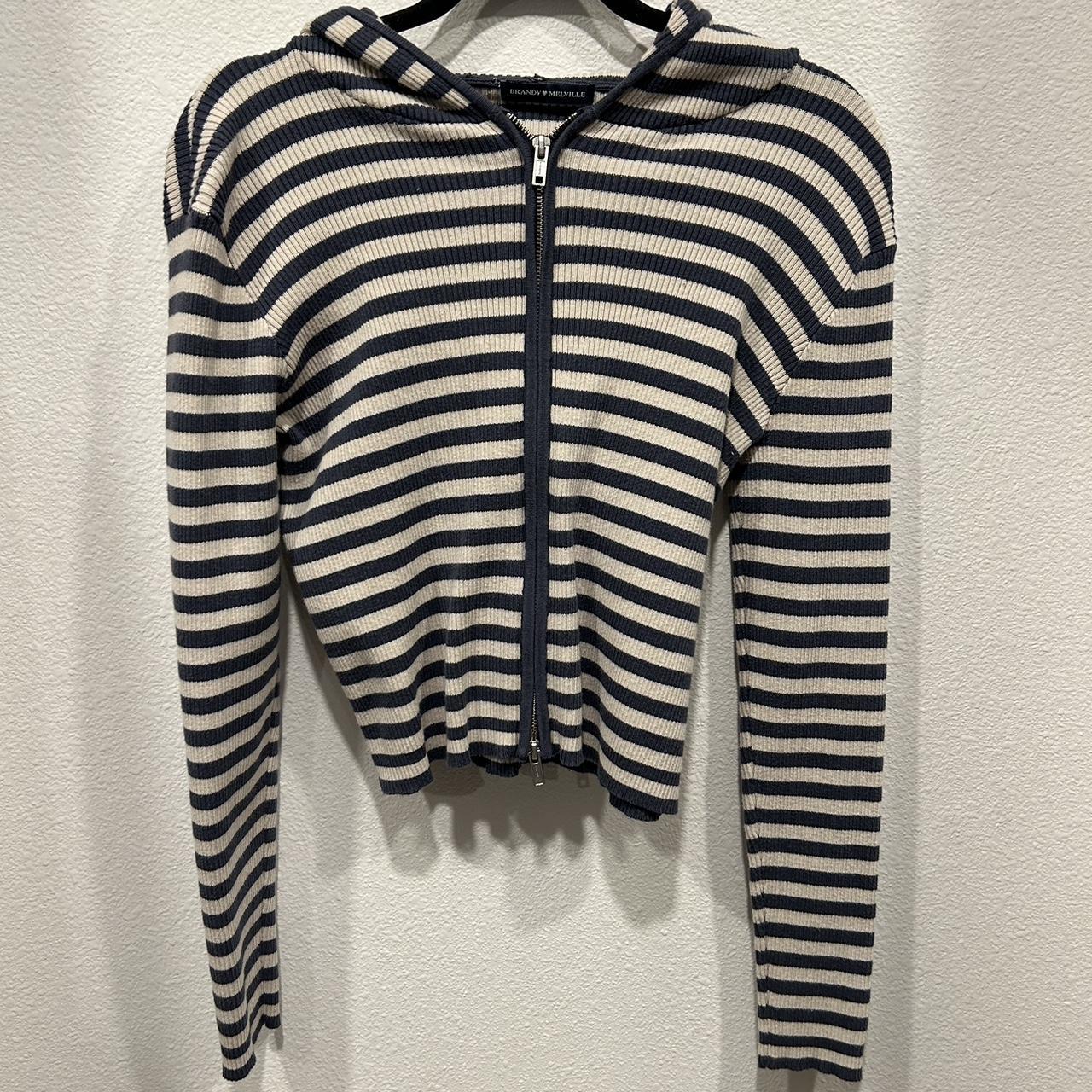 brandy melville knit striped jacket Depop