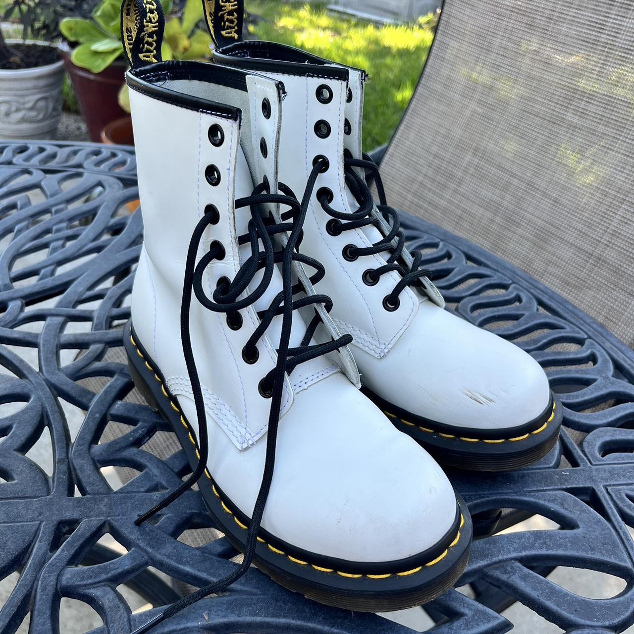 White doc martens! These bad boys are like new Depop