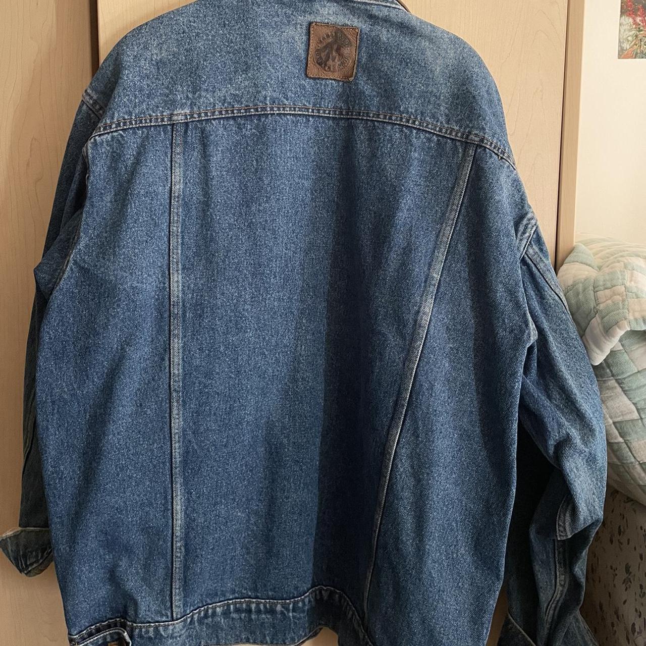 Marlboro denim jacket - dark wash denim jacket with... - Depop