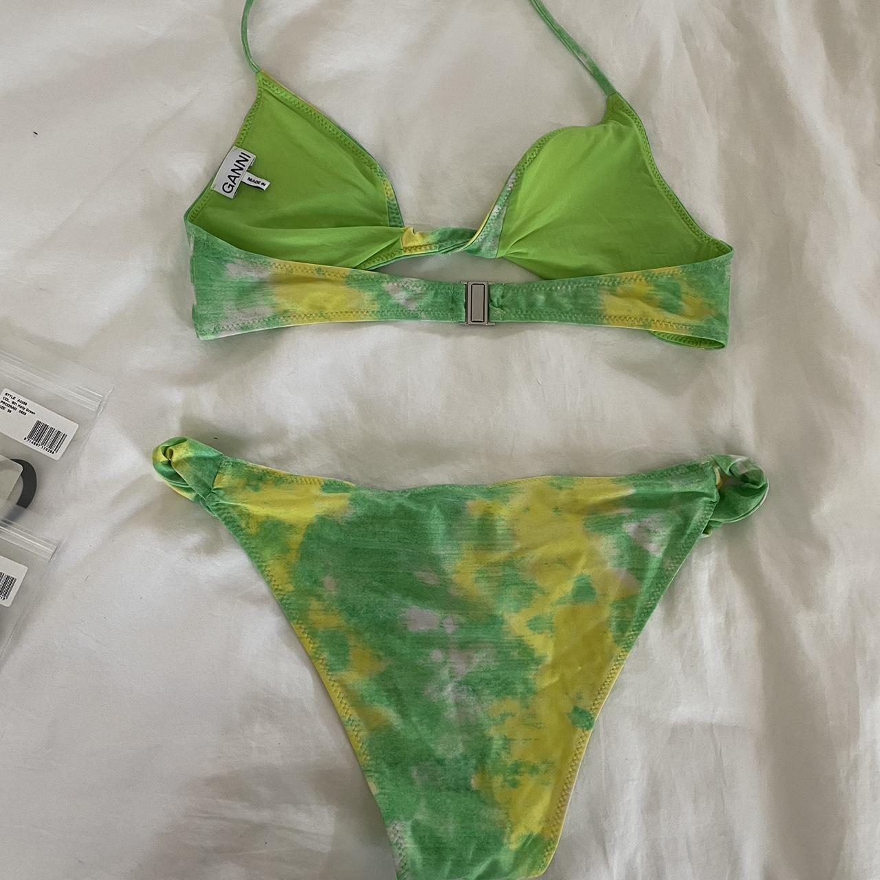 Women's Green and Yellow Bikinis-and-tankini-sets | Depop